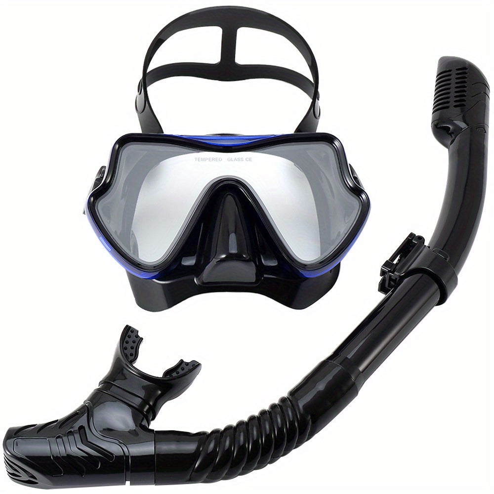 Anti-Leak Snorkel and Mask Set with Wide View