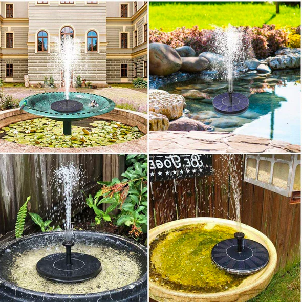 Solar Garden Fountain Pump with 4 Spray Modes