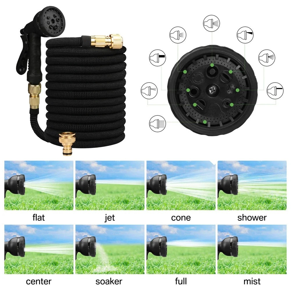 Expandable Garden Hose with Spray Gun