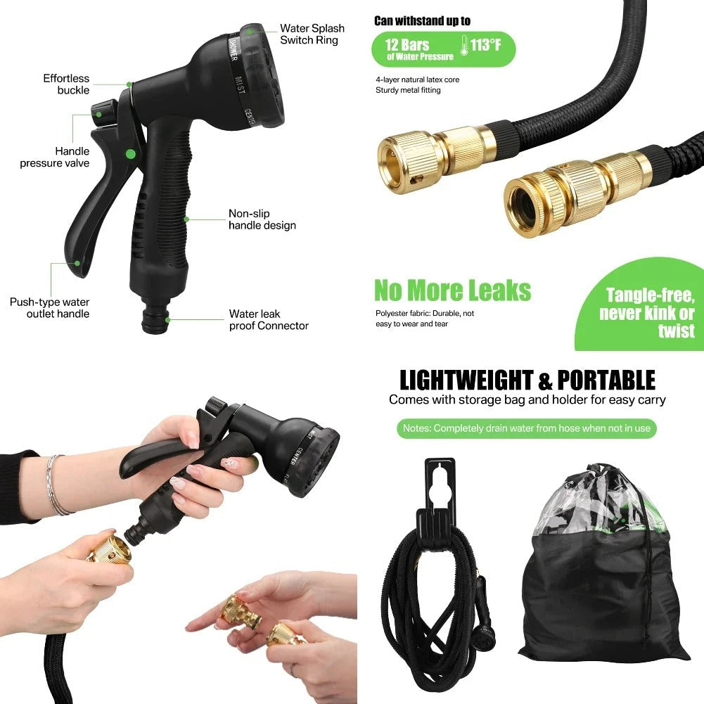 Expandable Garden Hose with Spray Gun