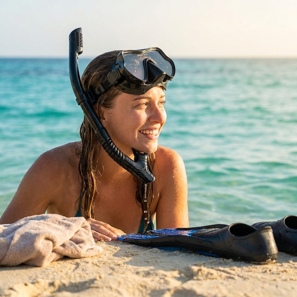 Anti-Leak Snorkel and Mask Set with Wide View