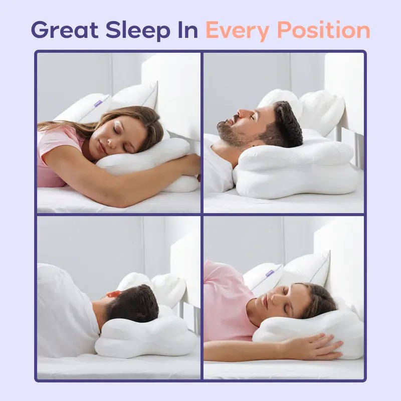 Memory Foam Cooling Pillow with Dual-Height Support