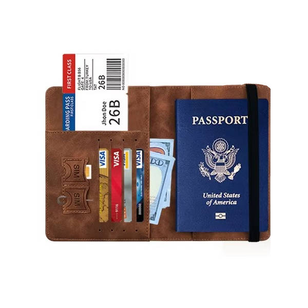 Travel Passport Wallet with Card Slots