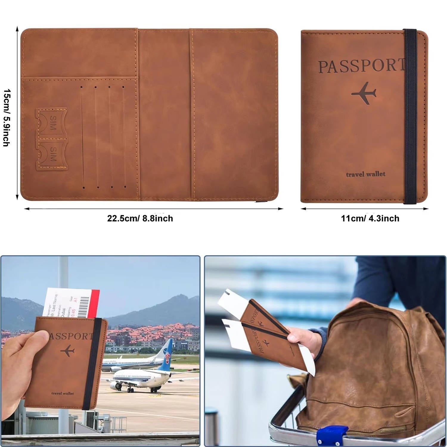 Travel Passport Wallet with Card Slots