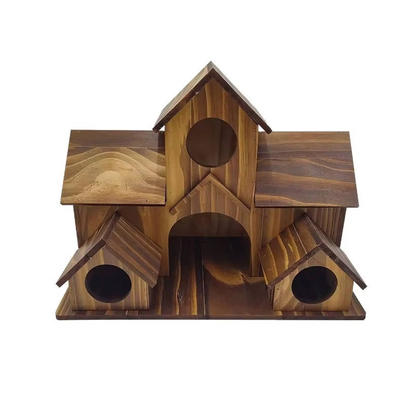 Wooden Bird House, Hanging Bird Feeder Villa For Outdoor Garden & Yard,