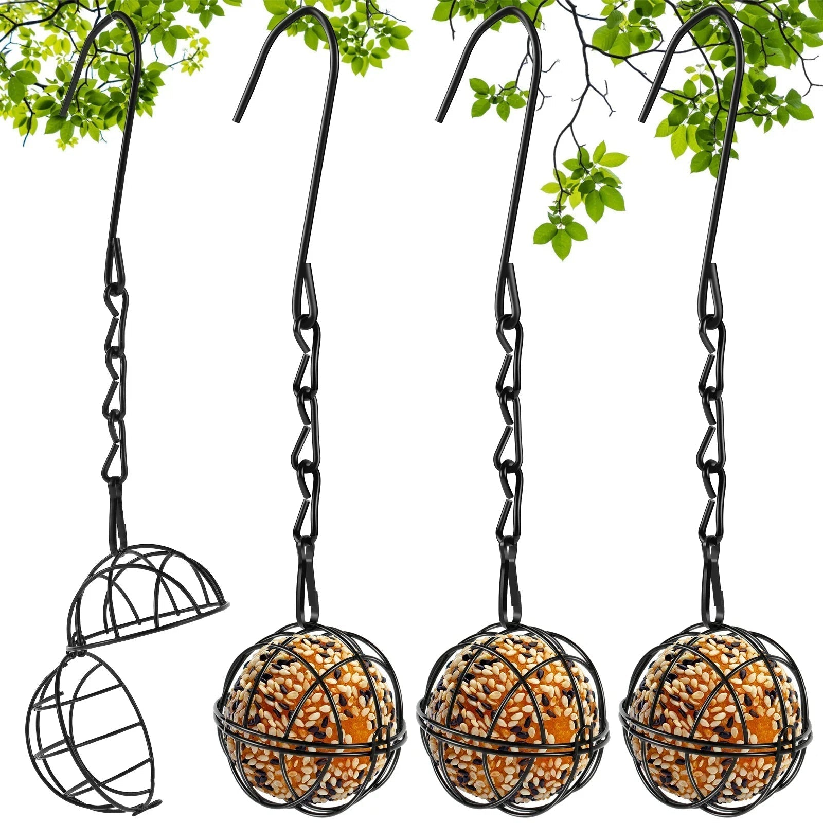 Metal Bird Feeder Set for Garden and Balcony