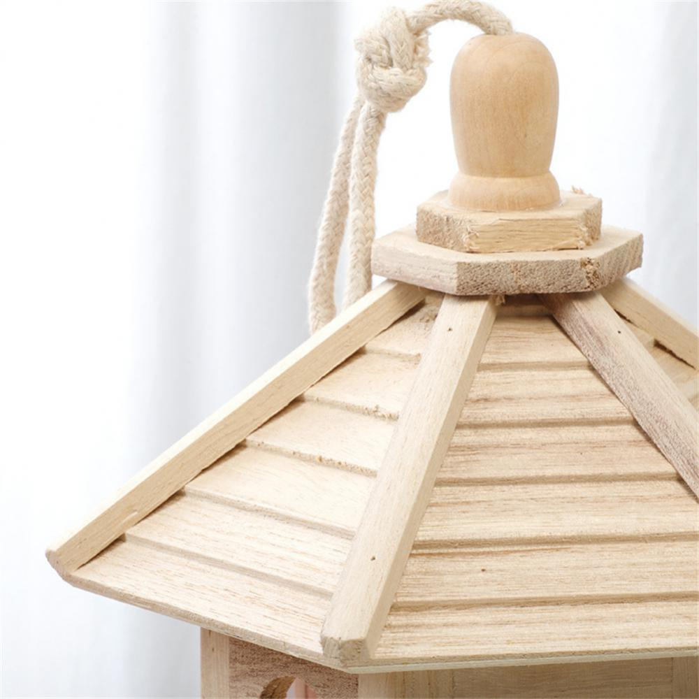 Transparent Wooden Bird Feeder