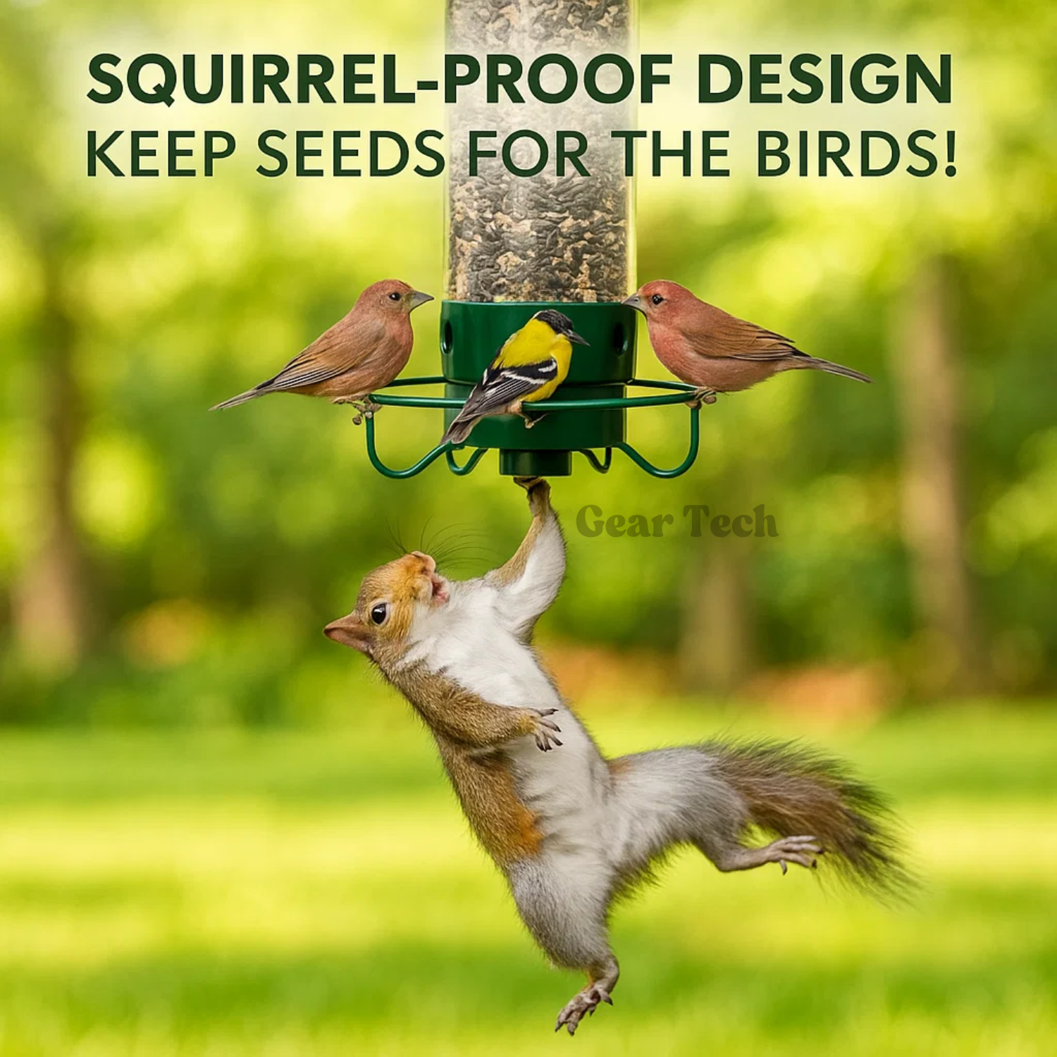 Squirrel-Resistant Metal Bird Feeder