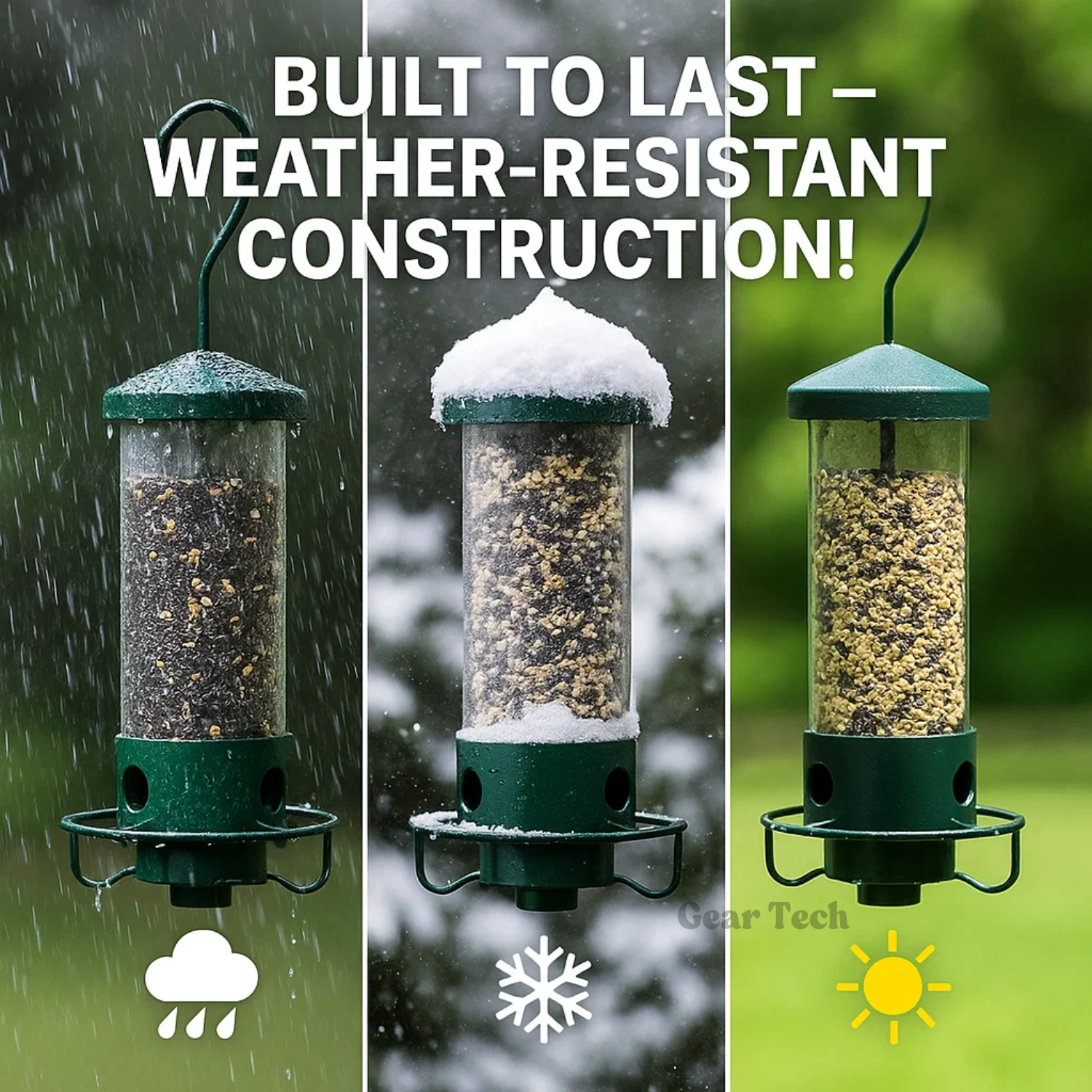 Squirrel-Resistant Metal Bird Feeder