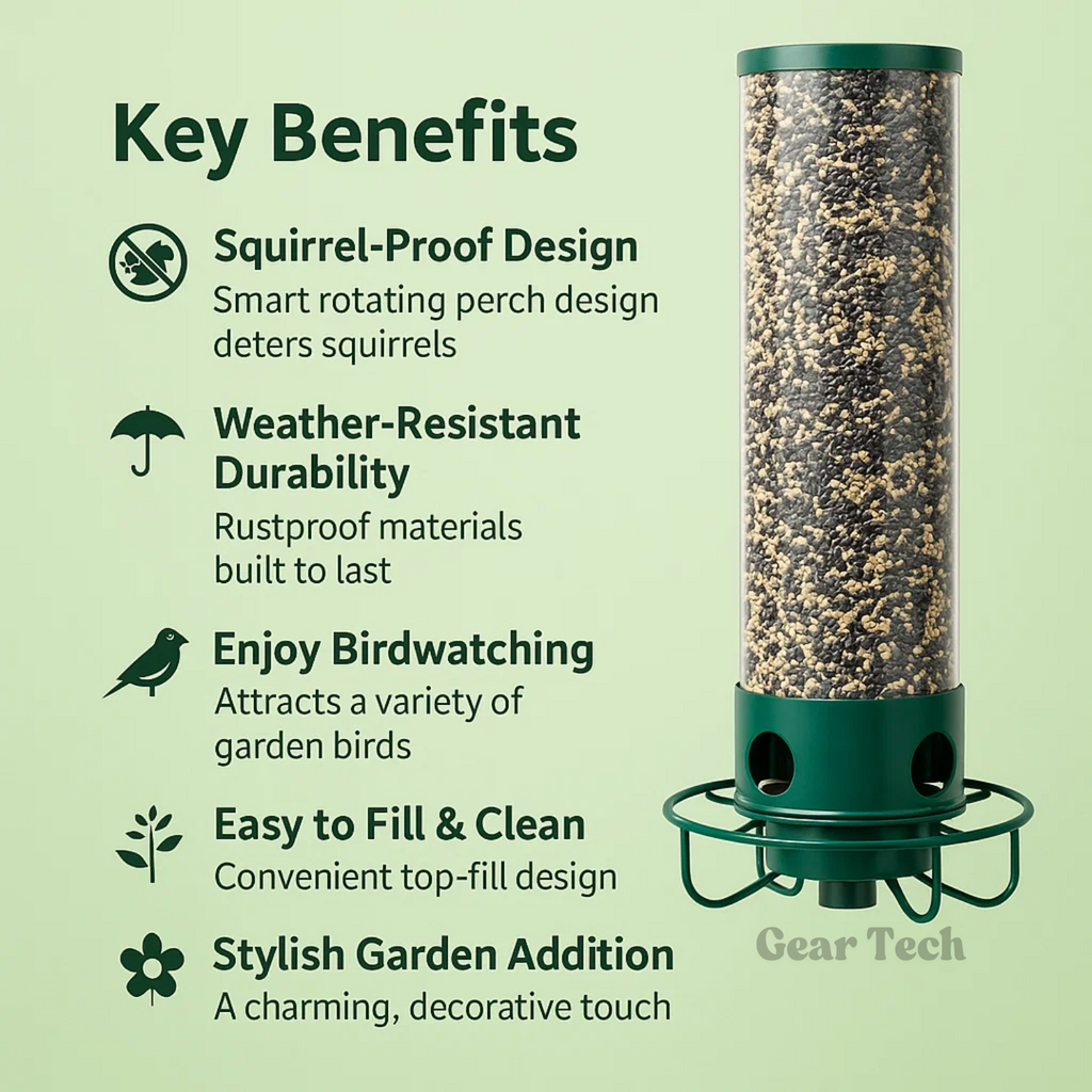 Squirrel-Resistant Metal Bird Feeder