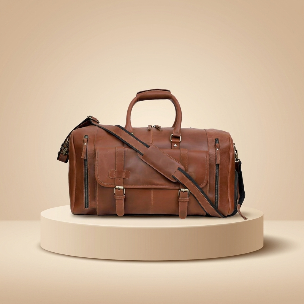 Buffalo Leather Duffel Bag Weekender Travel Carry On