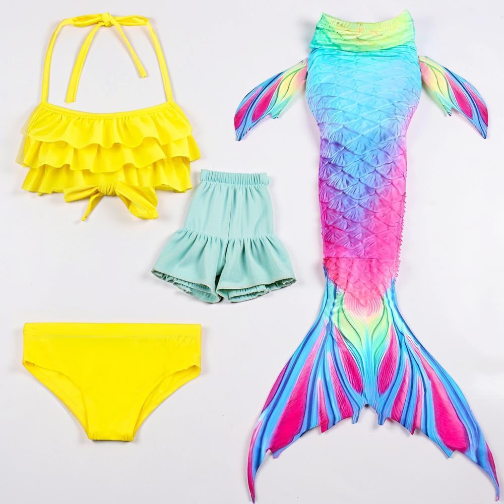 Kids Mermaid Swimsuit and Beach Costume Set