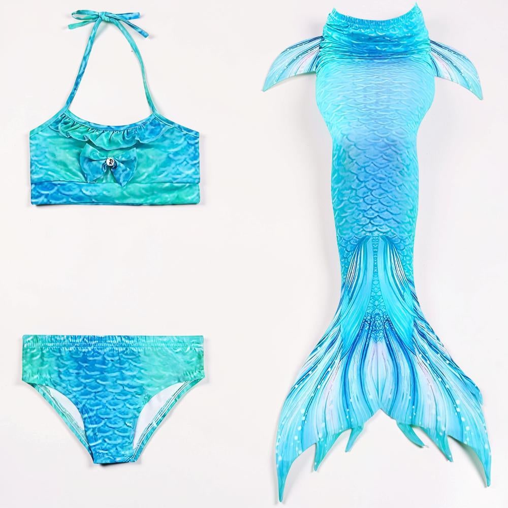 Kids Mermaid Swimsuit and Beach Costume Set