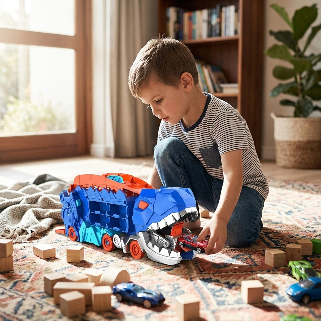 Dinosaur Transporter Truck Play Set