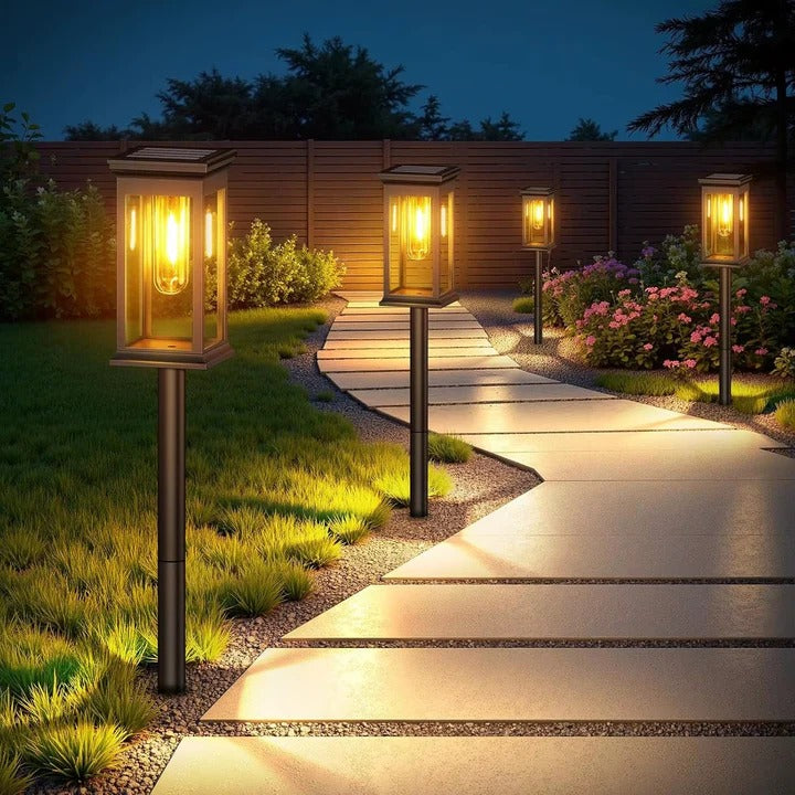 Waterproof Solar Garden Path Lights - Solar Pathway Lights Outdoor Waterproof Set