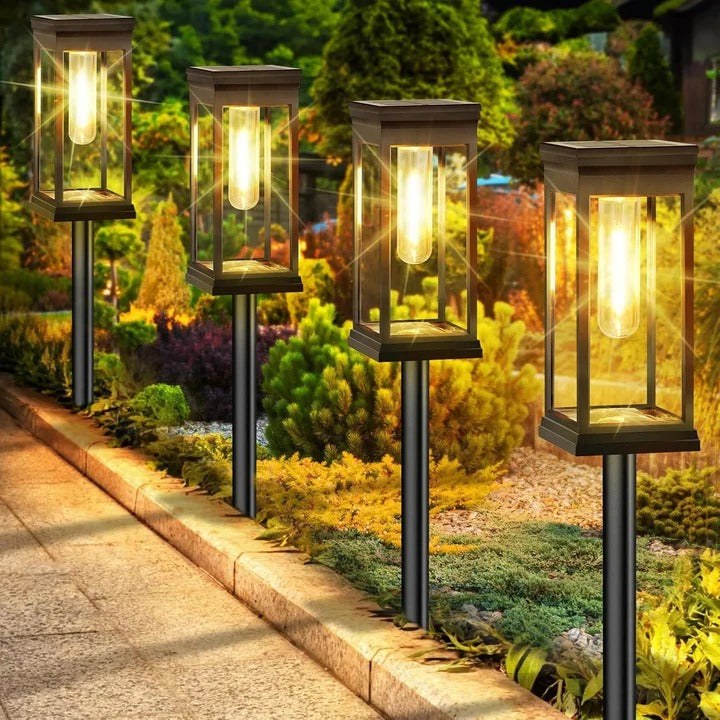 Waterproof Solar Garden Path Lights - Solar Pathway Lights Outdoor Waterproof Set
