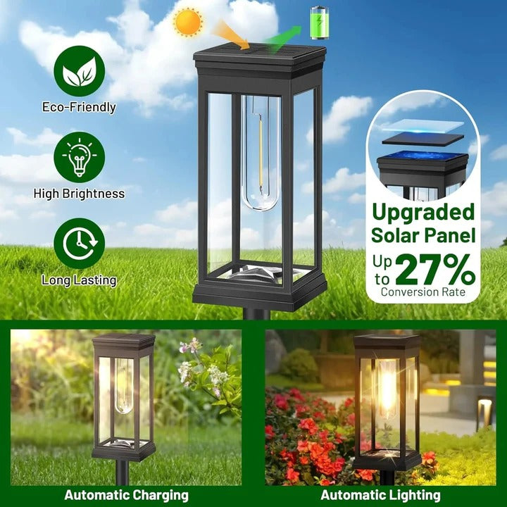 Waterproof Solar Garden Path Lights - Solar Pathway Lights Outdoor Waterproof Set
