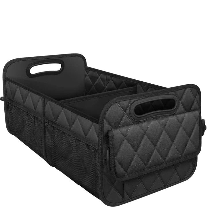 Trunk Storage Bag With Internal Subdividers And Hook And Loop Fasteners