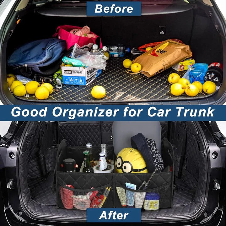 Trunk Storage Bag With Internal Subdividers And Hook And Loop Fasteners