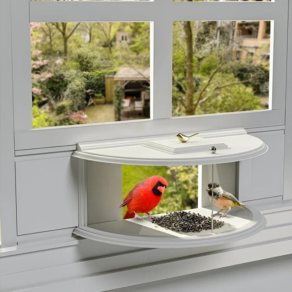 View Window Bird Feeder With Wide Angle Visibility
