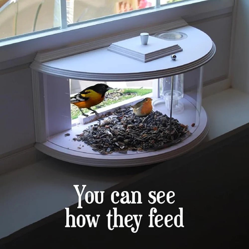 View Window Bird Feeder With Wide Angle Visibility
