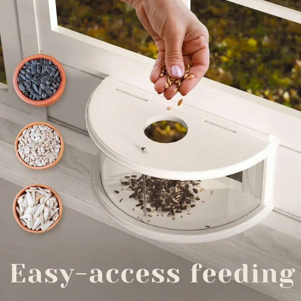 View Window Bird Feeder With Wide Angle Visibility