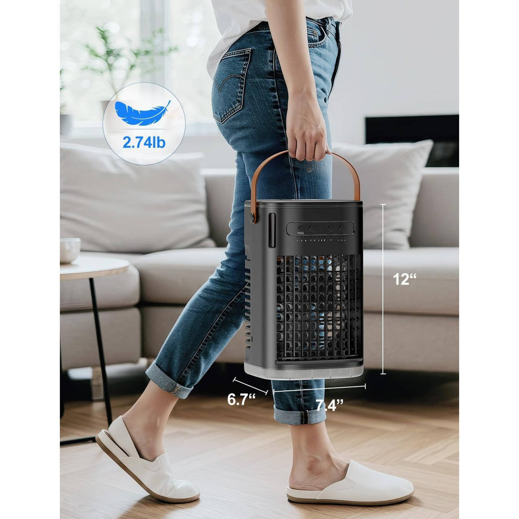 Portable Evaporative Air Cooler with 1.2L Water Tank and Remote