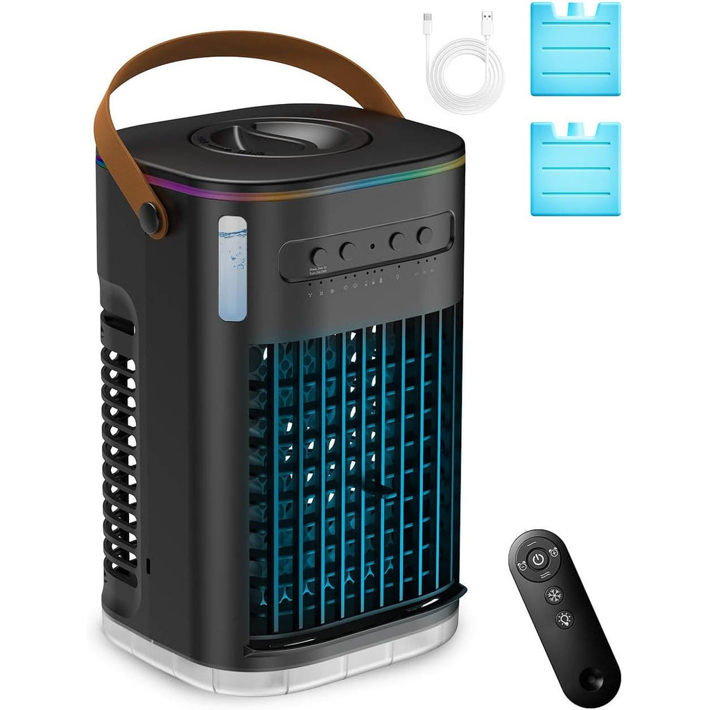 Portable Evaporative Air Cooler with 1.2L Water Tank and Remote