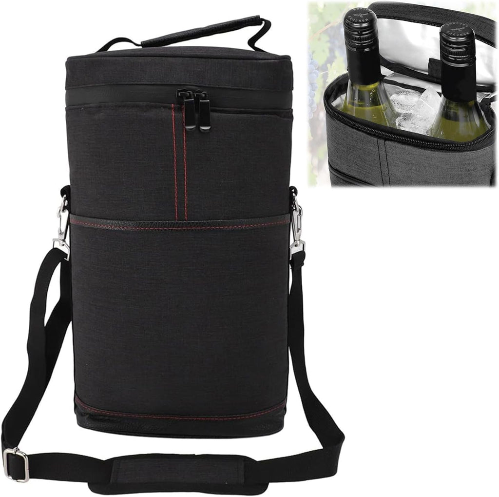 Insulated 2-Bottle Wine Cooler Tote