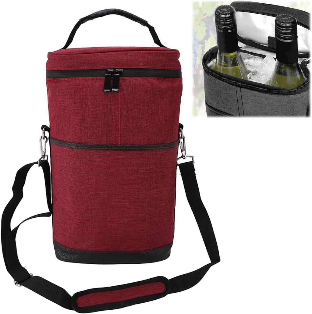 Insulated 2-Bottle Wine Cooler Tote