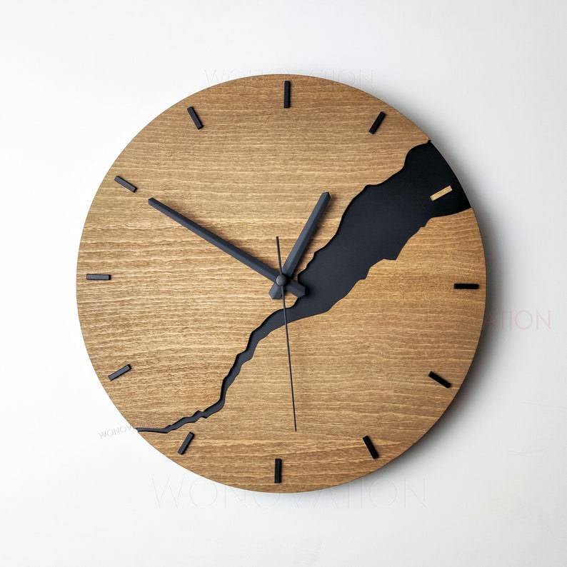 Wooden Wall Clock For Living Room