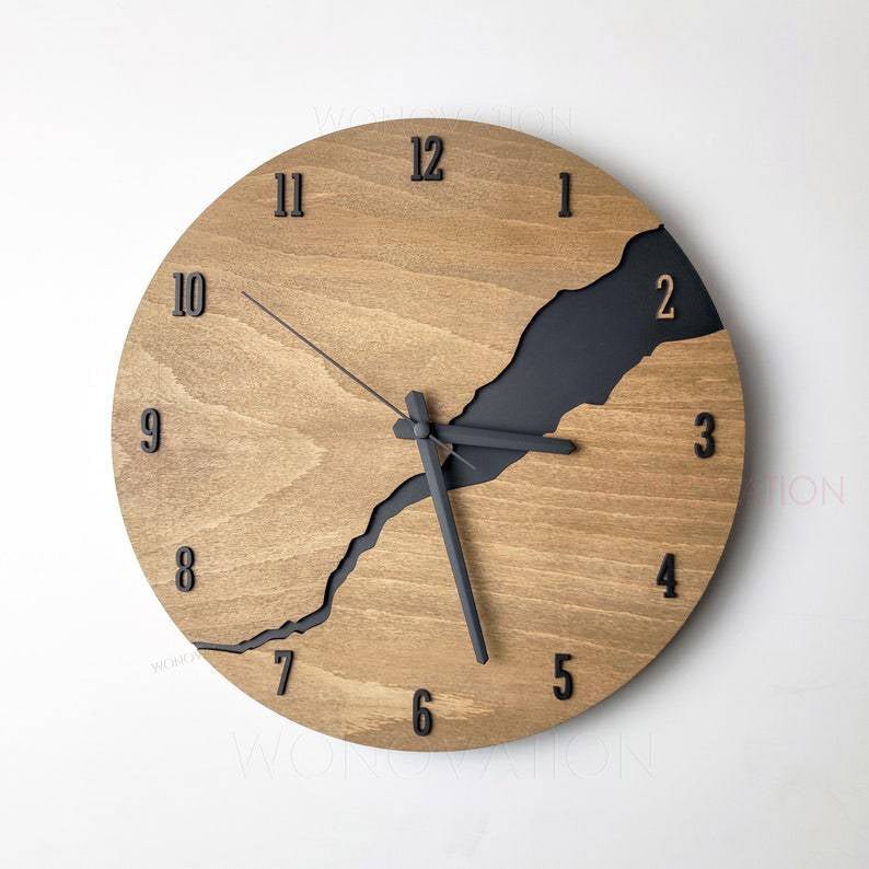 Wooden Wall Clock For Living Room