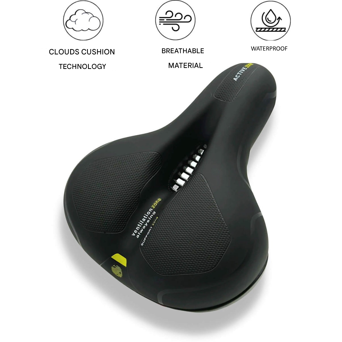 Gel Bicycle Saddle With Wide Seat Design