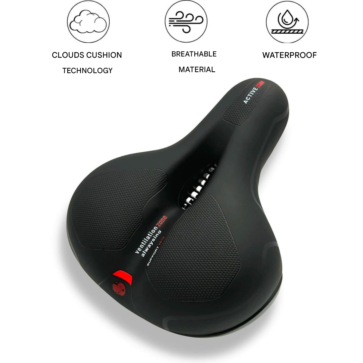 Gel Bicycle Saddle With Wide Seat Design