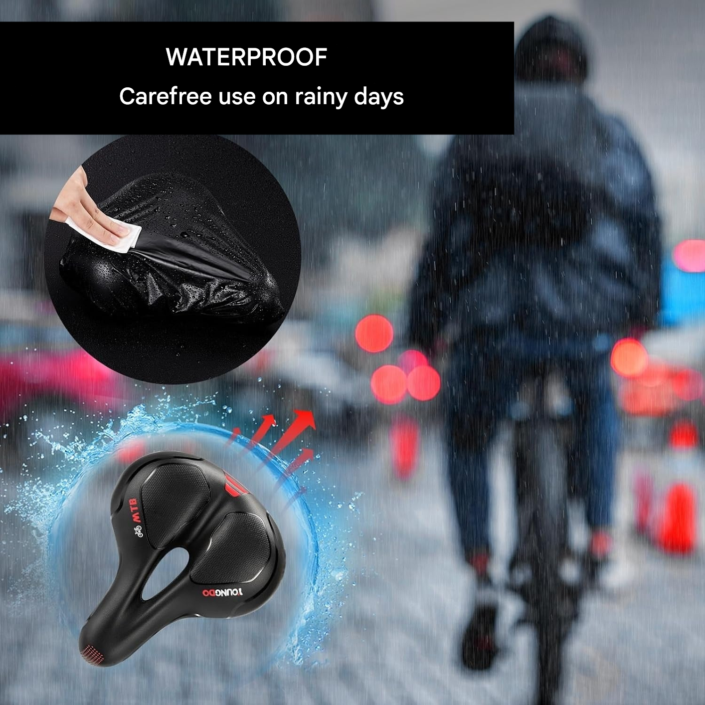 Gel Bicycle Saddle With Wide Seat Design