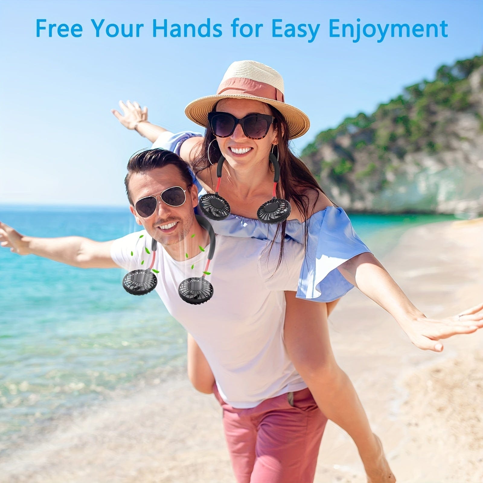 360-Degree Adjustable USB Rechargeable Neck Fan