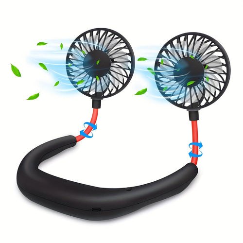 360-Degree Adjustable USB Rechargeable Neck Fan