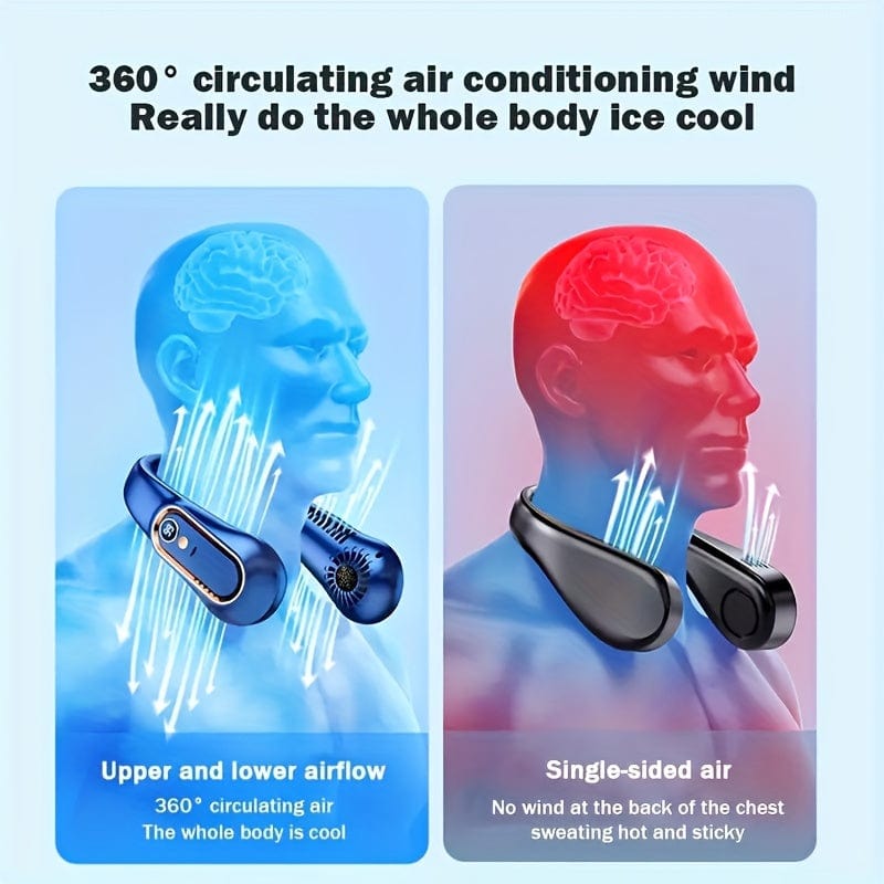 Five-Speed Bladeless Neck Fan with Digital Display
