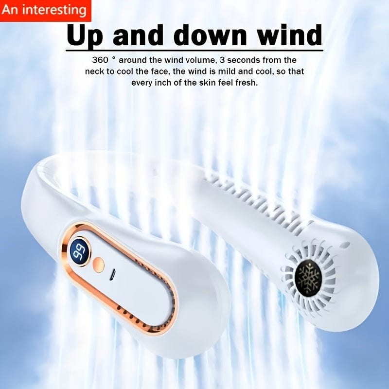 Five-Speed Bladeless Neck Fan with Digital Display