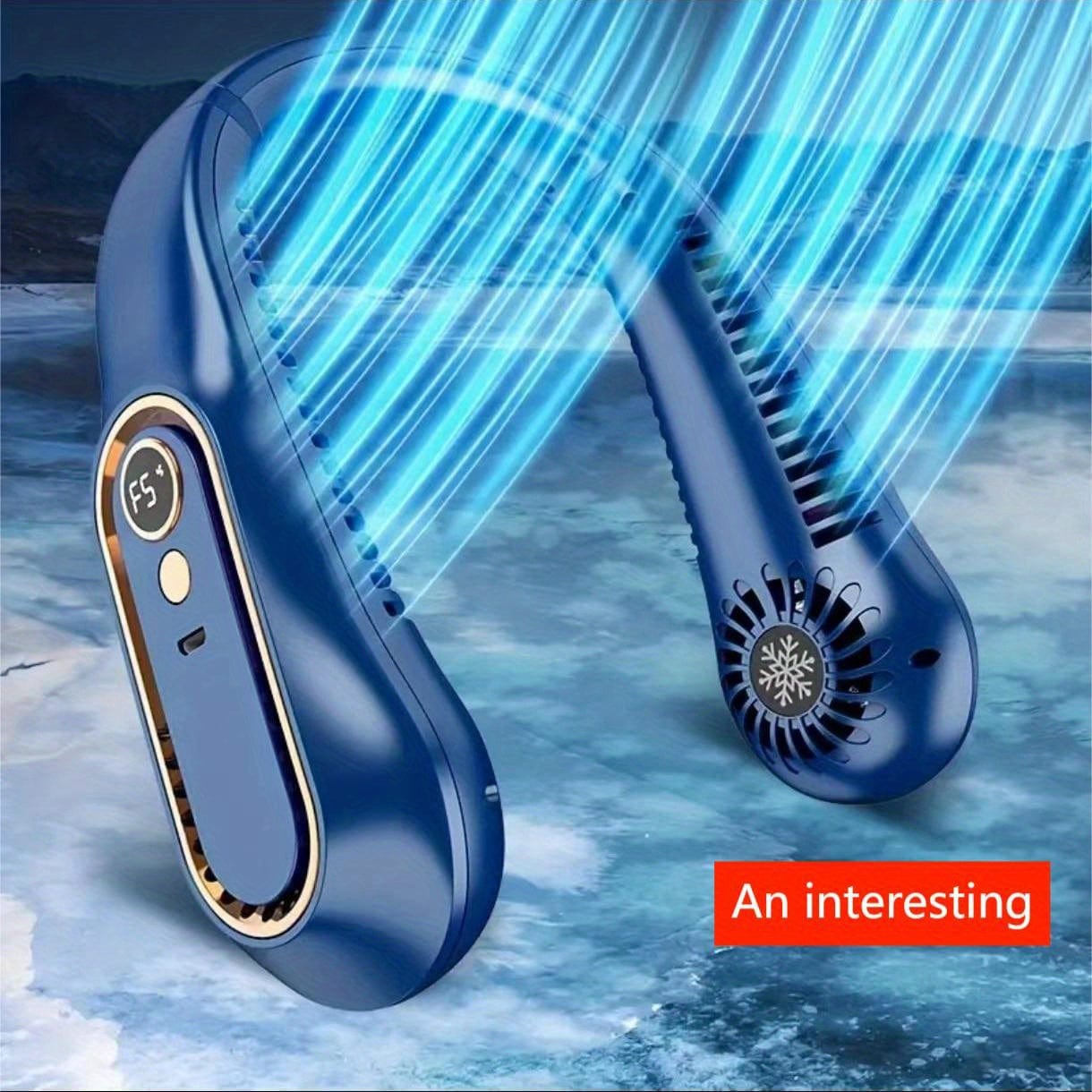 Five-Speed Bladeless Neck Fan with Digital Display