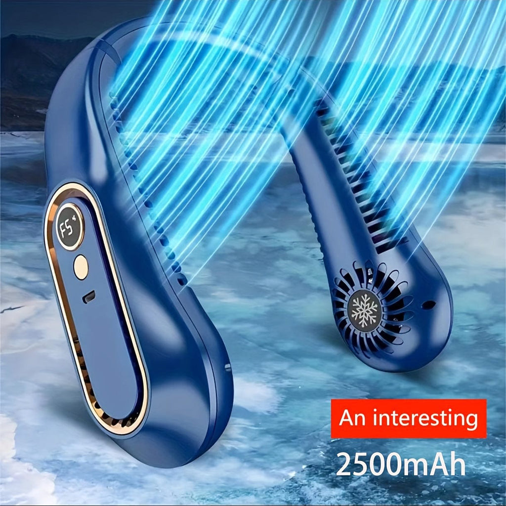 Five-Speed Bladeless Neck Fan with Digital Display
