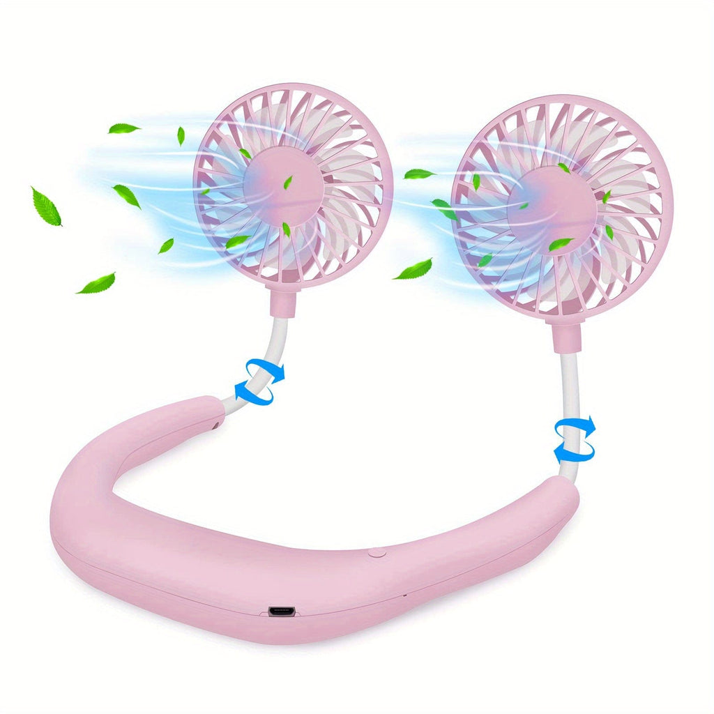360-Degree Adjustable USB Rechargeable Neck Fan
