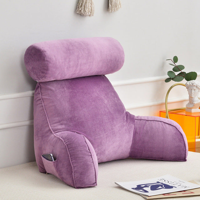 Reading Pillow With Arms And Adjustable Headrest