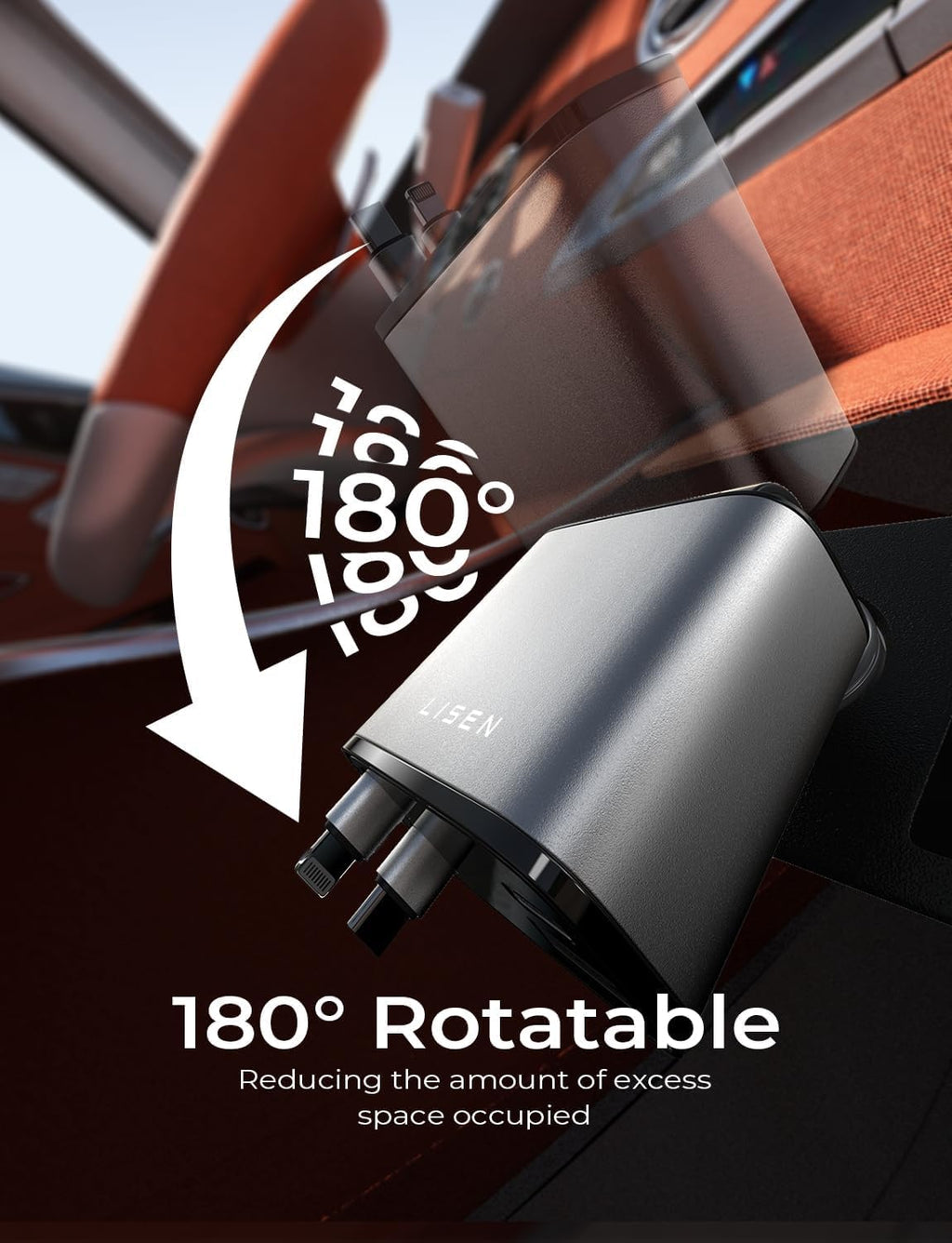 Retractable 69W USB-C Car Charger