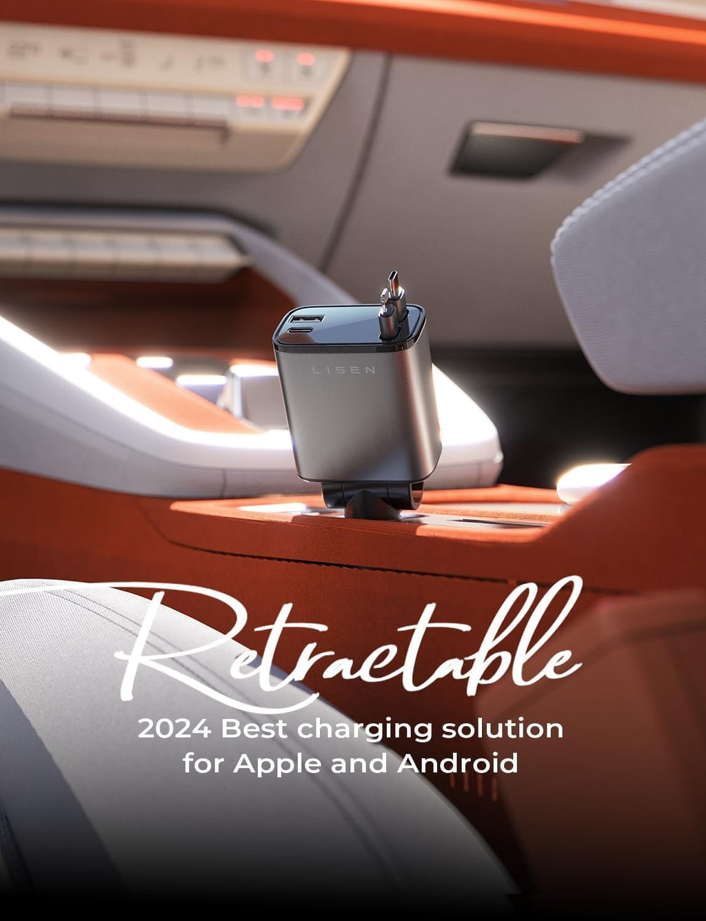 Retractable 69W USB-C Car Charger