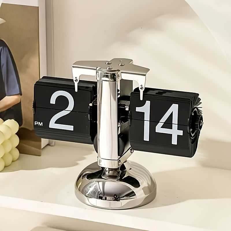 Retro Flip Clock With Steel Accent