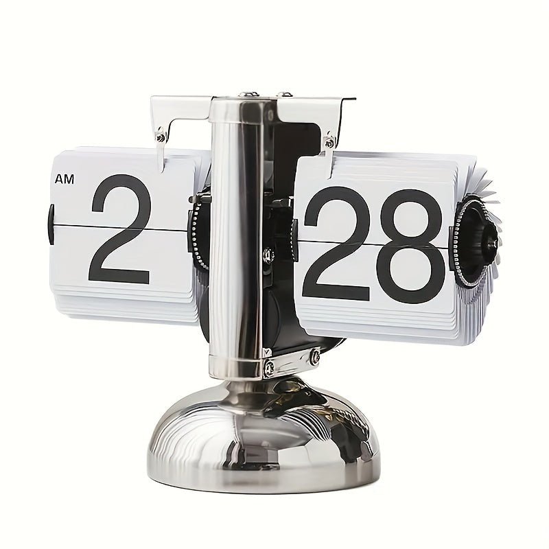 Retro Flip Clock With Steel Accent