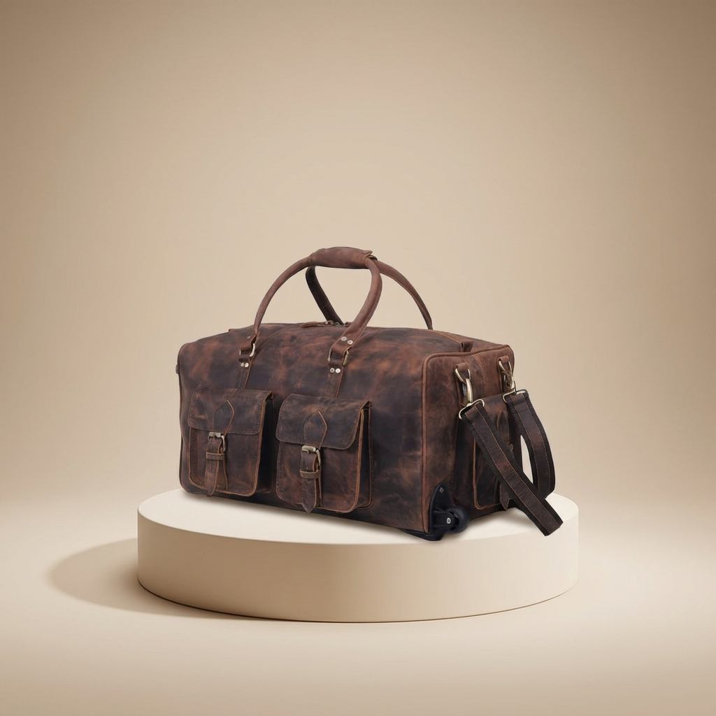 Leather Duffle Bag | Carry-On Weekender Travel Bag