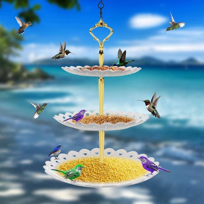 Hanging Bird House and Bird Bath Combination