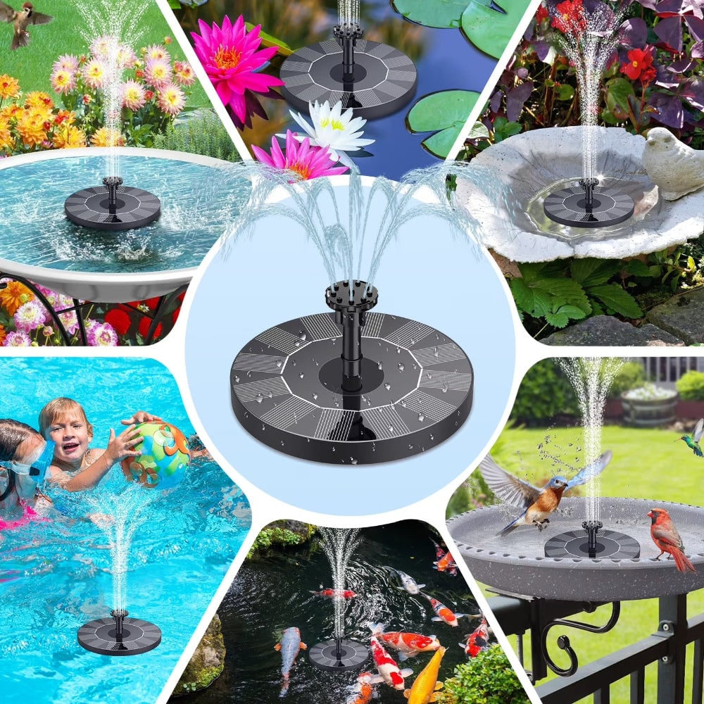 Floating Solar Fountain Pump for Ponds and Birdbaths